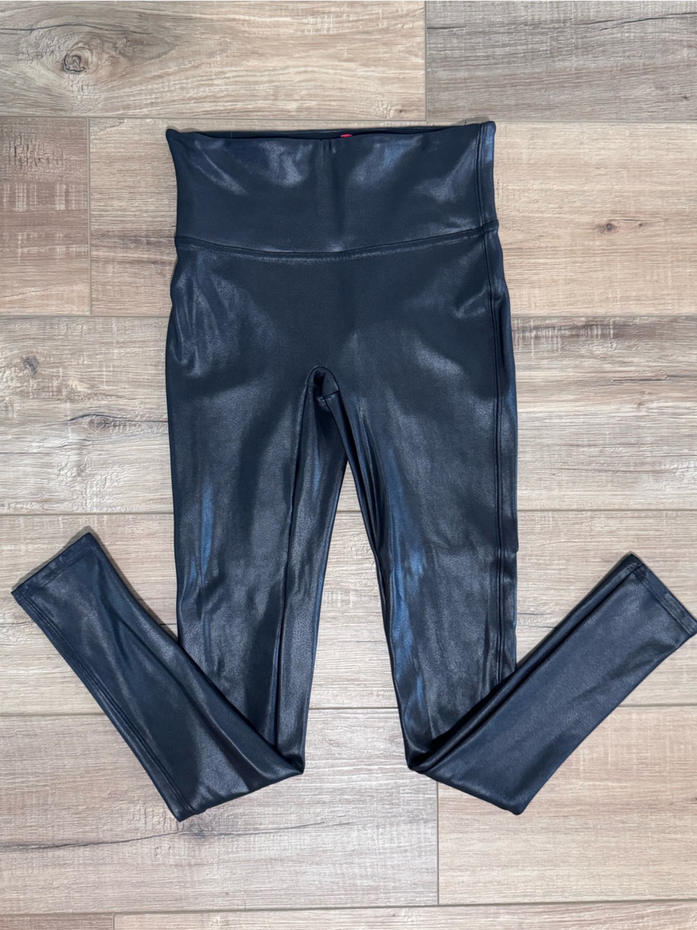 SPANX Black Faux-Leather Leggings